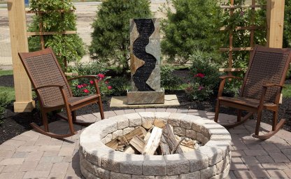 Brick garden hearth - a durable and stylish solution